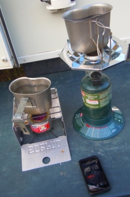 Motorcycle camping stove race