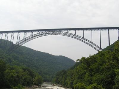 New River Gorge Bridge from the river