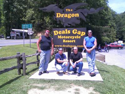 Four Brothers at Deal's Gap (L to R - Dave, my Brother Wayne, me (Dan), and Tom